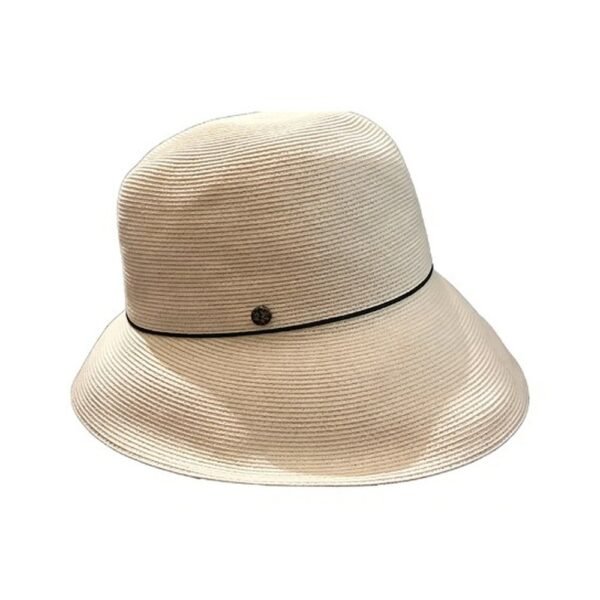 Beige Woven Wide-Brim Sun Hat, view 1